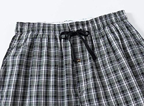 Image of MoFiz Men's Sleepwear Shorts Pajama Bottom Lounge Short Plaid Button Open Fly 3Pack
