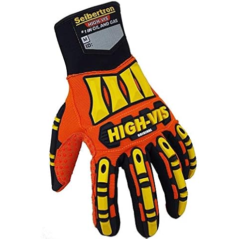 Seibertron High-Vis Resistant Reducing Anti-Impact Mechanics Heavy Duty Safety Gloves (L) Cover