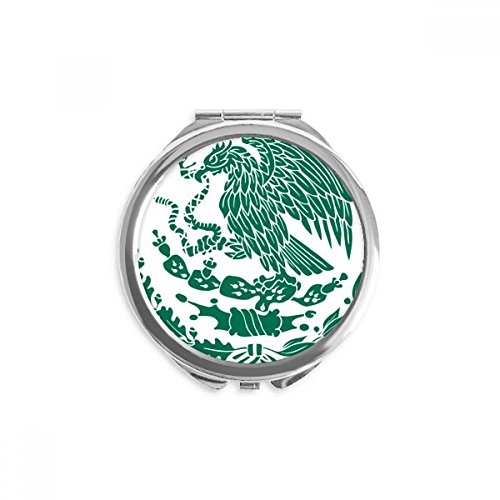 Espejo redondo de bolsillo con el emblema de México para retocar tu maquillaje en cualquier lugar