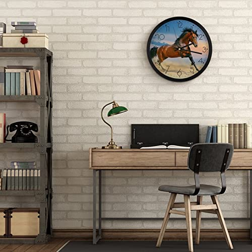 Cheval Moderne Pendule Murale Silencieuse Horloge Salon 25cm - 7