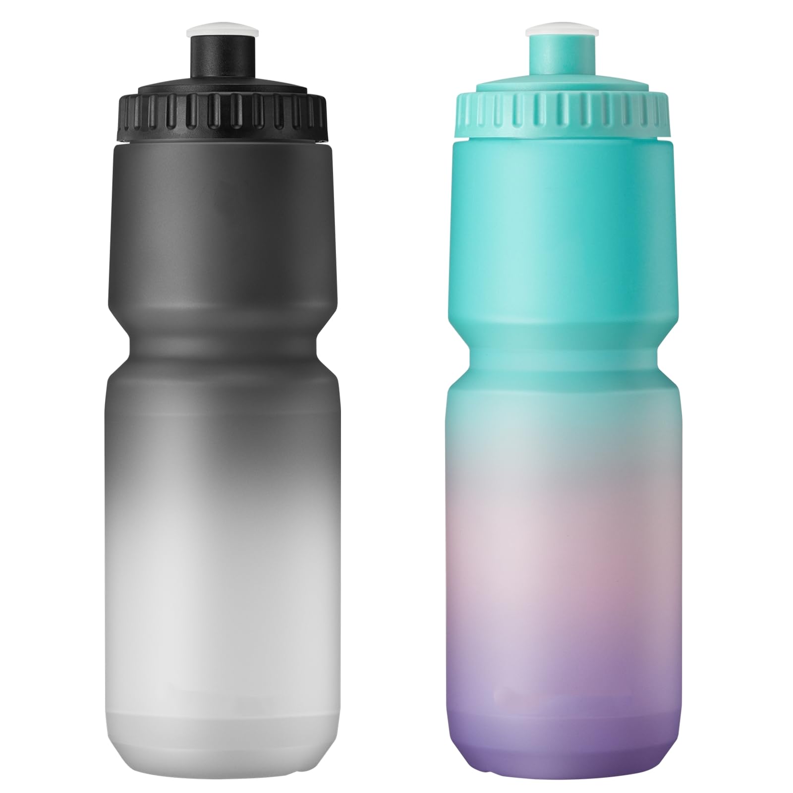 ETDW 32 oz Trinkflasche fahrrad, 2 Stück 1000 ml Fahrradflasche, Füllstandsanzeige, BPA-frei, auspressbare Sportflasche, auslaufsicher, für Mountainbike, Fitnessstudio, Laufen, Camping