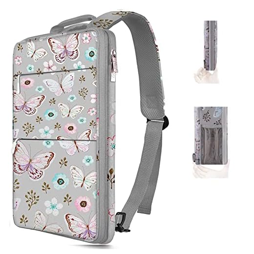ZINZ Delgada y Expandible Mochila para Portátil 15-15.6-16 Pulgadas, Mochila Negocio para Hombre Mujer Estudiante- Mariposa
