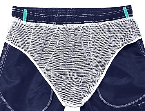 Tacvasen Men's Swimming Trunks Bathing Suit Shorts With Lining Mens Navy Lake Blue #TOP3