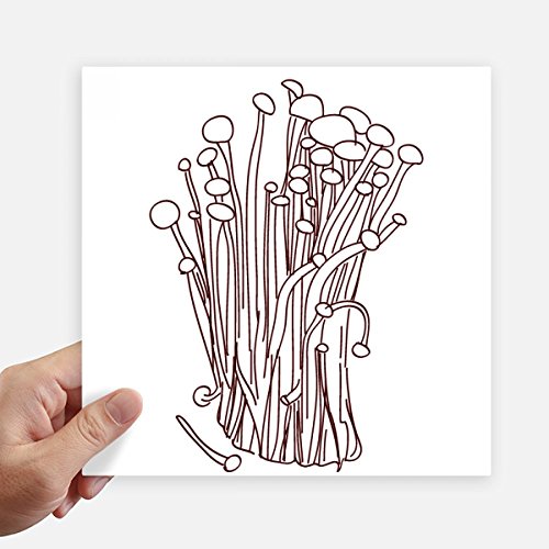Autocollant carré motif champignon 20 cm DIYthinker pour déco - 2