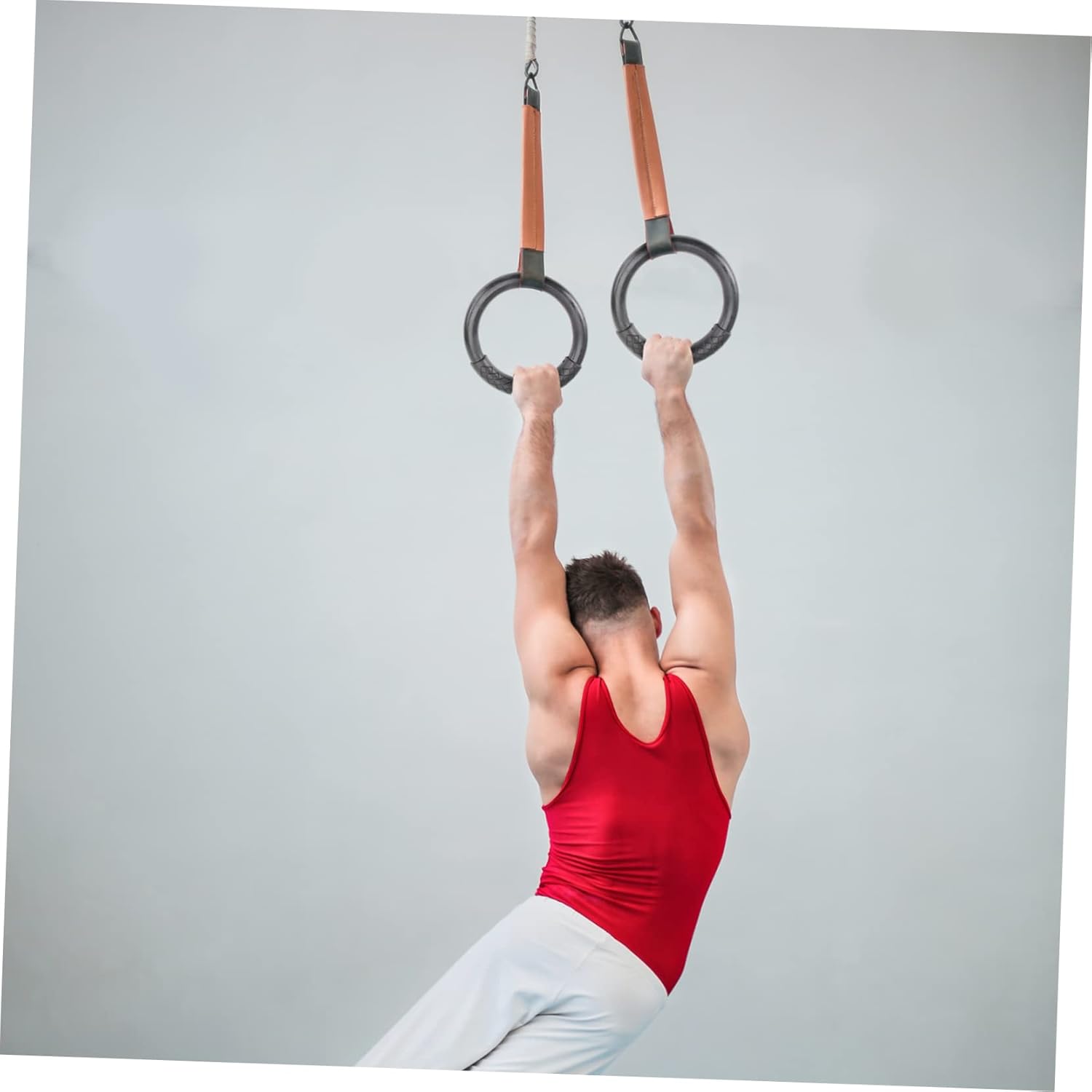Milisten 1Pair Abs Gymnastic Rings for Home Workouts Durable Fitness Rings with Non Slip Straps for Strength Training Full Body Exercises Indoor Gym Use