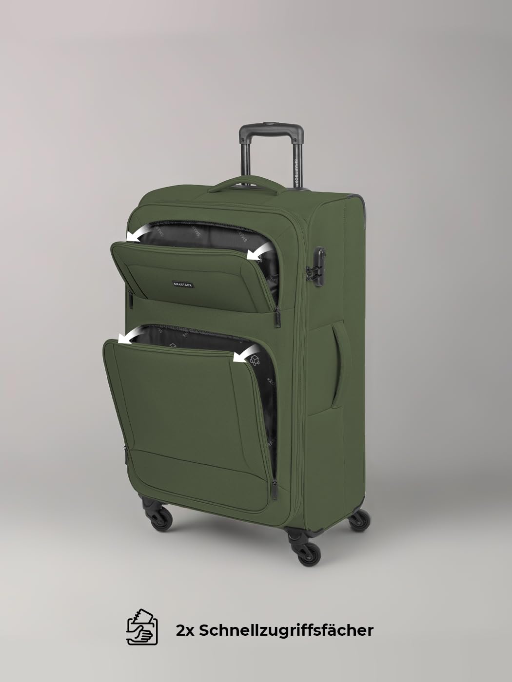 SMARTBOX Weichgepäck Koffer-Set 3-teilig für Damen & Herren | leichte & stabile Reise-Trolleys, hochwertiges Softcase, 4 Rollen & Zahlenschloss |erweiterbar mit Dehnfalten (Edition 04)