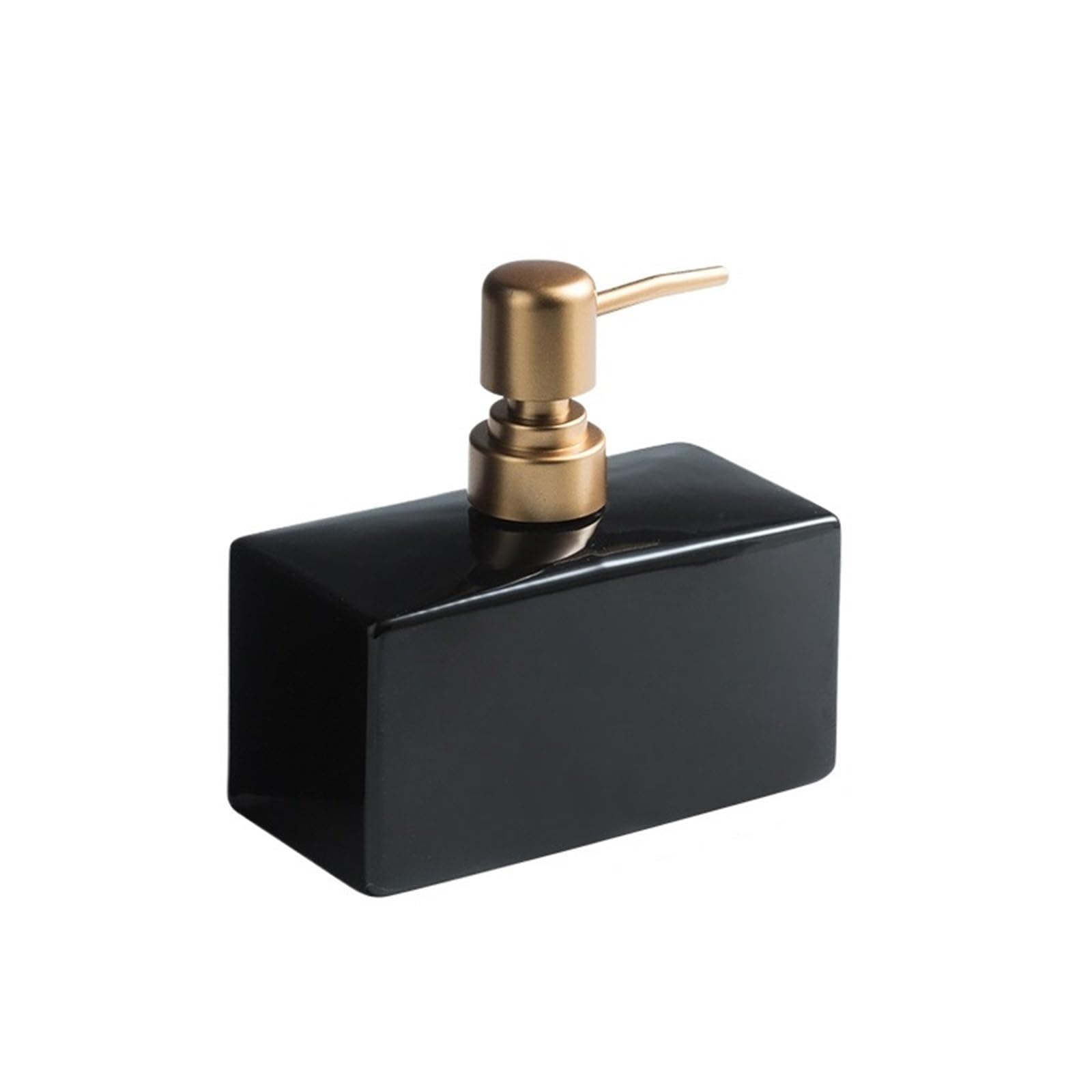 Soap Dispenser Ceramic Lotion Dispenser Bathroom Liquid Refillable Soap With Press Pump(Black)