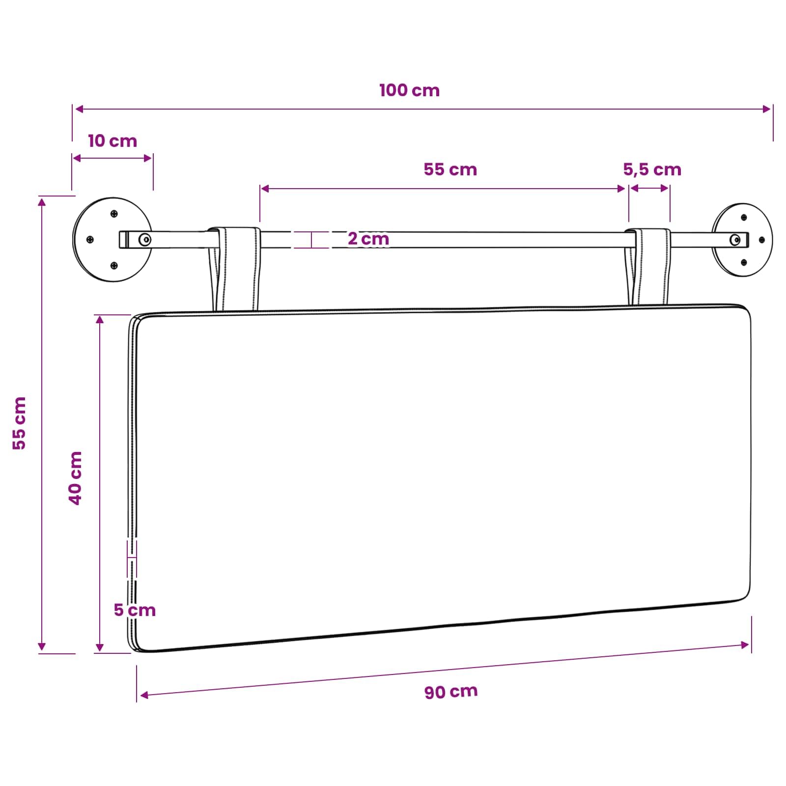 Cabecero colgante de pana montado en la pared, panel acolchado rectangular, composición de tela duradera, versátil como respaldo o cabecero de cama