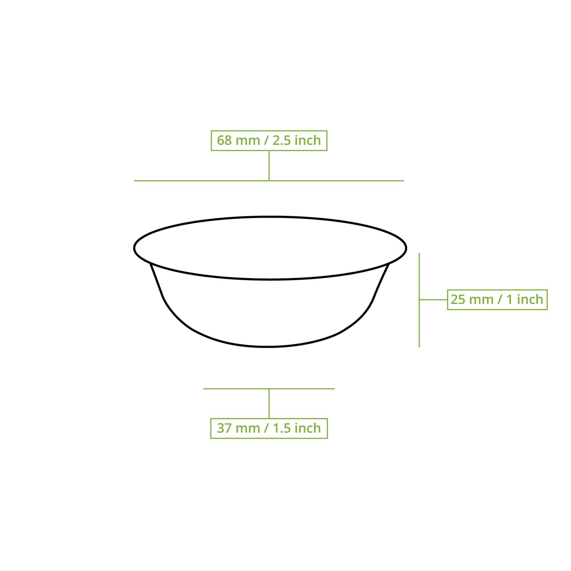 BIOZOYG 2000x Piattini per Dipping in Foglia di Palma 30 ml Rotondo - Mini Ciotoline per Finger Food, Monouso - Piccole Ciotole per Salse, Salse e Condimenti