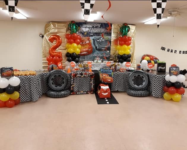 Miniatura 4 de Oojami Paquete de 4 faldas de mesa a cuadros en blanco y negro