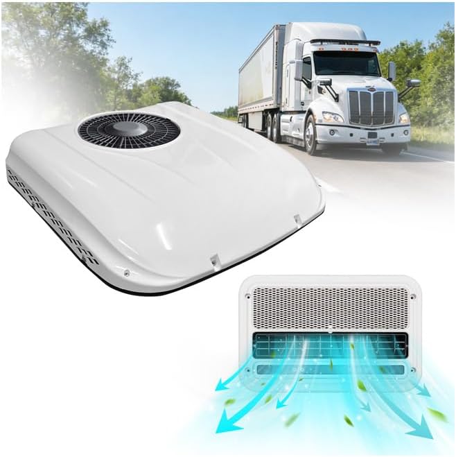 Rooftop RV Air Conditioner with Heat, 15000 BTU Cooling & Heating, 52 dB Ultra Quiet, Non-Ducted Easy Install for Camper Trailer Motorhome RVs Food Trucks, 115V, Scroll compressor