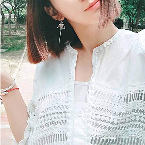 Asymmetric Earrings Geometric Triangle Long Bar Stick Chain Tassel Dangle Earrings for Women Pearl Shell Round Disc Fringe Drop Earring Fashion Jewelry3