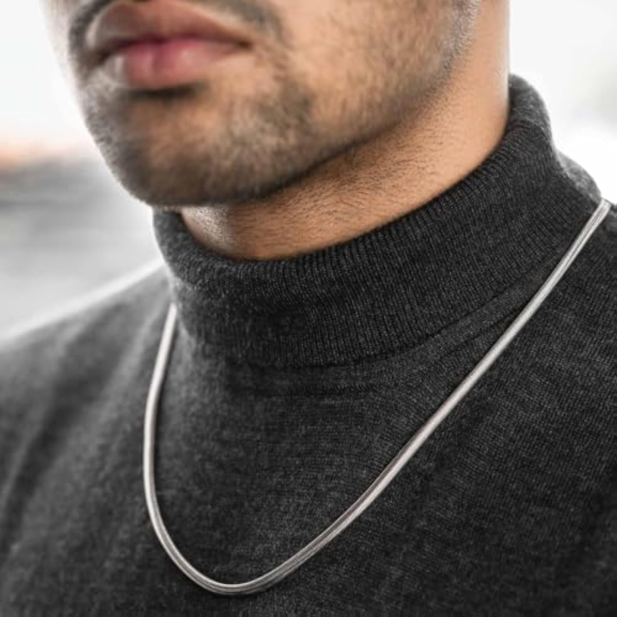 Stainless Steel Oscar Snake Mini Curb Chain Necklace for Men