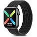 WOOZ Bracelet Montre Elastiques Tressée pour Apple Watch 44mm 40mm 42mm 38mm , Bracelet Élastique Nylon pour iWatch Séries 6/5/4/3/2/1/SE (38/40mm M, Noir)