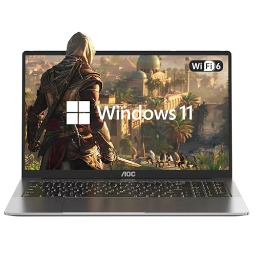 Image of AOC15.6 Versatile Laptop with Intel N97 Processor,16GB DDR4 512GB SSD,1080P FHD Display, Windows11,5000mAh Battery,180° Foldable Design, USB3.2 Type-C, Ideal for Productivity and Entertainment.