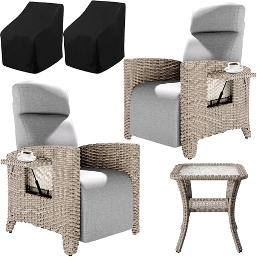 Fiutazge 3 Stück Relaxliege Verstellbare Rückenlehne,Gartensessel...