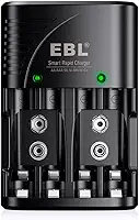 MPOWER - Carregador Rápido Inteligente para Pilhas Baterias AA AAA 9V Ni-MH Ni-CD - Recarga Múltipla E Segura Com Tecnologia Smart LN-6422BK