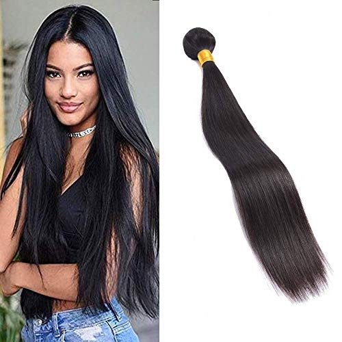 Annina Brazilian Straight Hair 1 Bundle 18inch 8A Unprocessed Brazilian Virgin Straight Hair Weave Hair Human Bundles Double Weft Hair Extensions 18 Inches Natural Black Color