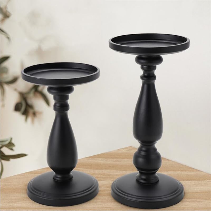 キャンドルホルダースタンド キャンドルスティックホルダー ブラック 田舎風 クラシックキャンドルスタンド ホームファニシング キャン