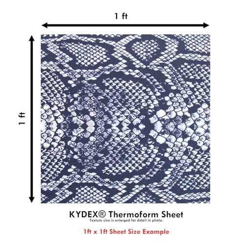 Image of KYDEX Thermoform Sheet - (P1 Texture) - (Infused Print) - (12in x 12in) - (Snake Skin - White Rattler) - (1 Sheet) - (for Holster Making & Hobby) - (USA Made)