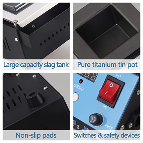 Image of Solder Pot Lead-Free Titanium Solder Pot for Welding Double Digital Display Capacity 2.3kg 500W 30~600C