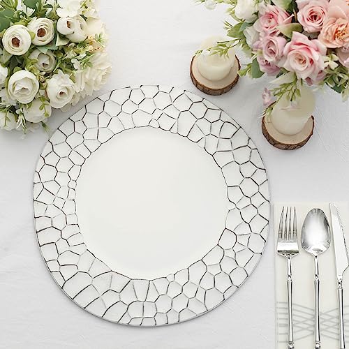 Platos desechables redondos blancos mate 13" pack x6 miniatura 1