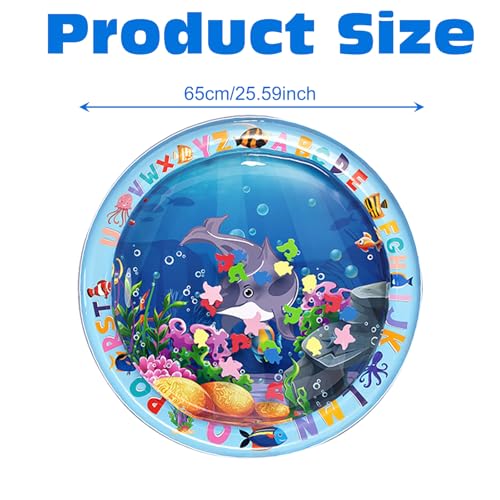 BSITSSS Wassermatte Katze, Wasserspielmatte Katze Verdickte, Wassermatte für Katzen Rund Feel Cool Komfort, Water Sensor Play Mat Cat Aufblasbare, Aquarium Themen Katzen Wassermatte für Haustier