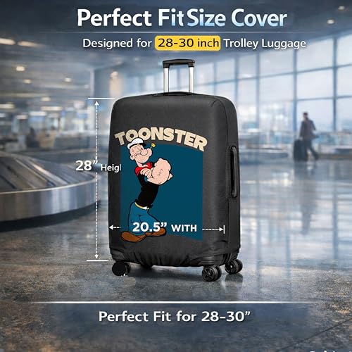 Image of WanderWraps Spendex Polyester Protective Luggage Cover | Hard Luggage Trolley Bag Cover | Washable | Dust Proof | Stretchable | L - 28 inch | Spinachmodee