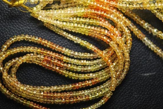 Rondelles en saphir jaune orange AAA LKBEADS pour haute joaillerie créative DIY