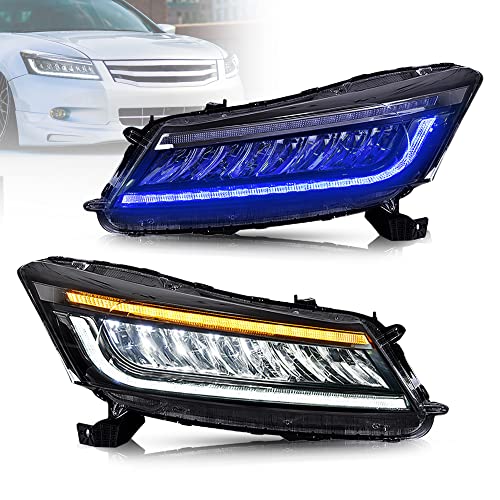 VLAND LED Headlights Compatible With Honda Accord 8TH GEN 2008-2012 With Dual Beam Lens Driver & Passenger Side