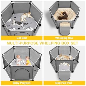Whelping Box for Dogs,25.5’’Extra Tall Dog Puppies Whelping Playpen with Whelping Pad,Dog Whelping Supplies Essential for Dogs Puppies,Whelping Box for Large Small Breed Dogs(48" Dia.x25.5 H) Whelping Box for Dogs255Extra Tall Dog Puppies Whelping Playpen with Whelping PadDog Whelping Supplies Essential for Dogs PuppiesWhelping Box for Large Small Breed Dogs48 Diax255 H