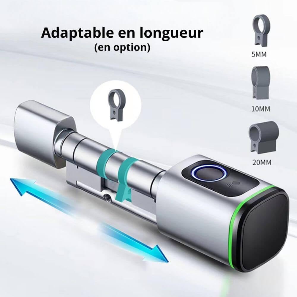 LOCKY-10 BIO Cylindre électronique de serrure connecté à Empreinte digitale et Badge, App, Bluetooth