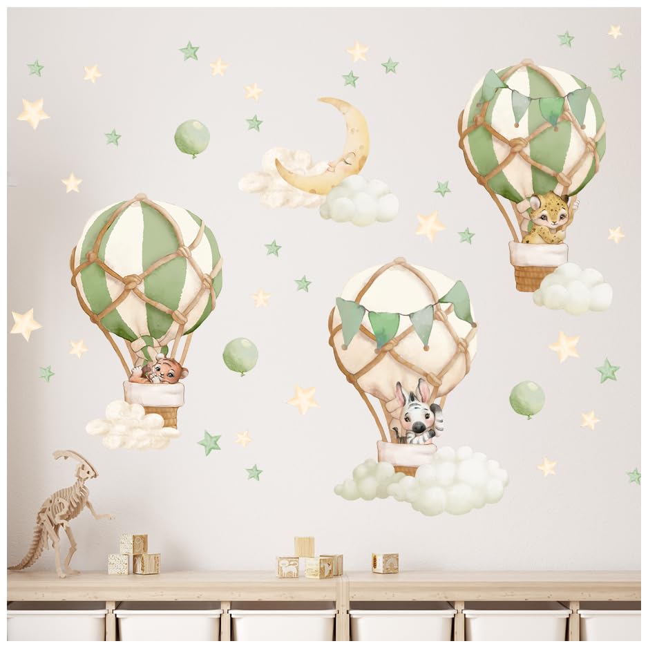 Wally Fox Stickers Muraux Enfants Fleurs – Autocollants Décoratifs - Non Toxique, Sûr, de Haute Qualité – Déco Chambre Enfant – Animaux en ballons,...