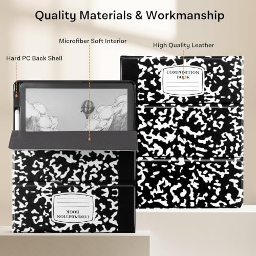 Image of CoBak Case for 11 inch Kindle Scribe 3rd Generation 2025, Kindle Scribe Colorsoft with Two Viewing Angles - All New PU Leather Cover with Auto Sleep Wake, Pen Holder. Notebook