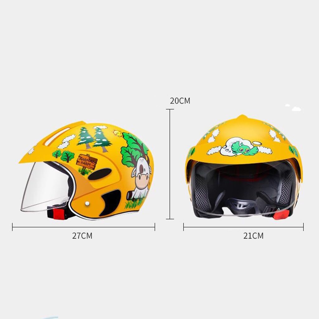 Kids Motorcycle Cartoon Half Helmet, 3/4 Open Face Children's-Helmet DOT Approved Youth Boys & Girls Cool Go-Kart ATV Street Bike Helmets, Electric Moped Scooter Dirt-Bike Helmet
