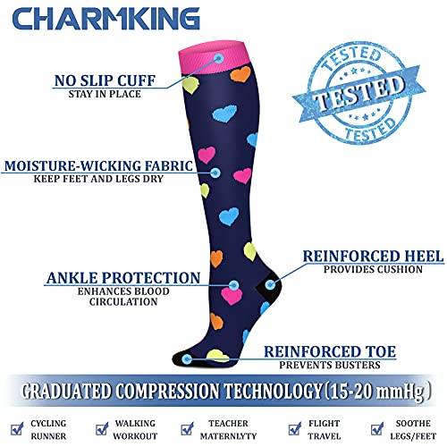 Image of Compression Socks (7 Pairs), 15-20 mmhg is BEST Graduated Athletic & Medical for Men & Women, Running, Flight, Travel, Nurses, Pregnant - Boost Performance, Blood Circulation