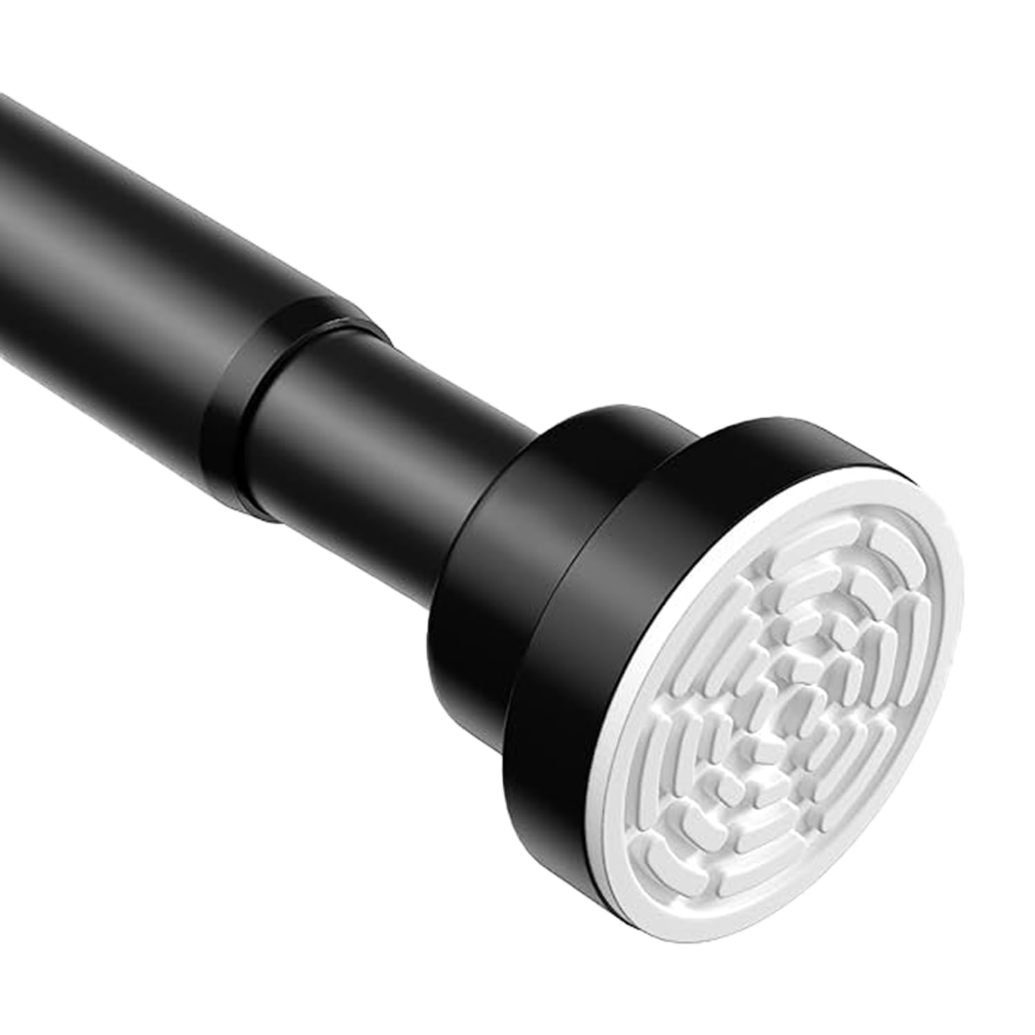RAGGLE 80 To 140 CM Shower Curtain Rod Adjustable,Spring Tension Curtain Rod No Drill,Anti-Rust Non-Slip Shower Rod, Black Shower Curtain Rod for Bathroom Divider. (S S Black, 80-140 CM)