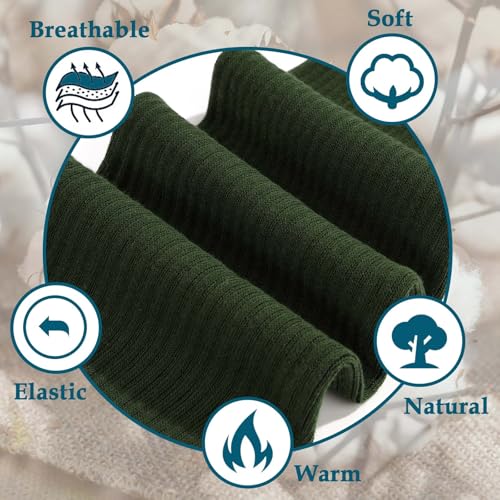 Image of Moon Wood Plus Size Thigh High Socks for Thick Thighs- Womens Knit Cotton Extra Long Over the Knee High Socks Leg Warmer