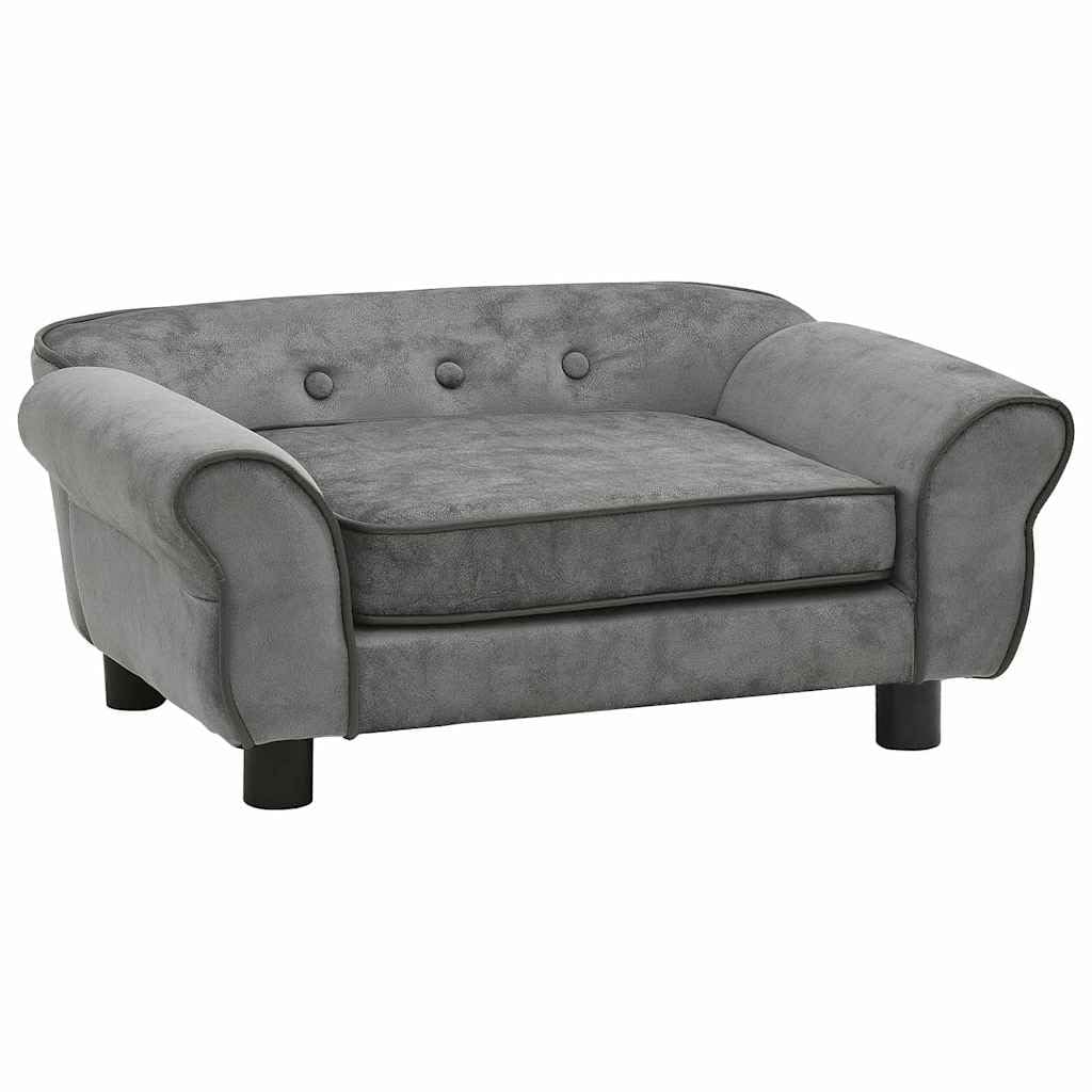 Canapé pour Chien Gris Foncé 72x45x30 cm Peluche Sofa Chats Animaux