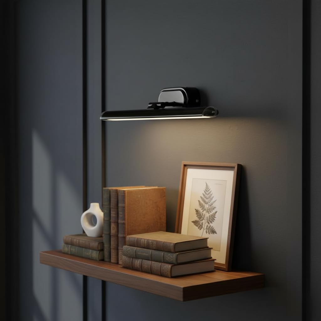 Navam Creation® 12W LED Picture Light for Wall, Black Finish, Warm White/Neutral White/Cool White, Adjustable Modern Painting Light, Mirror Vanity Wall Lamp for Bathroom, Bedroom, Living Room 1
