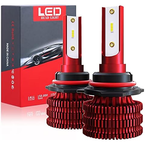 9006/HB4 LED Headlight Bulbs, 300% Brighter 15000LM 6500K White LED Heabulbs Conversion Kit, Halogen Replacement Cover