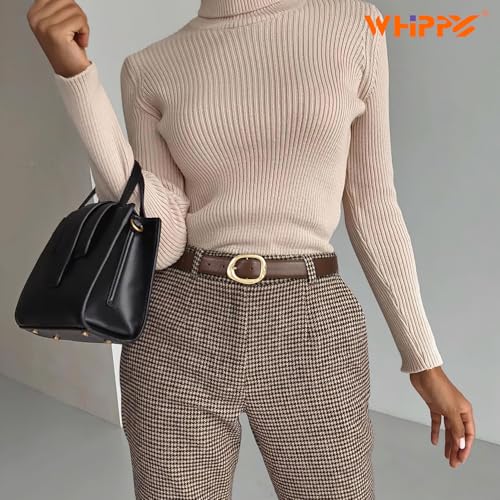 WHIPPY Leather Belt for Women Casual Waist Belt with Gold Buckle Fashion Ladies Belt for Jeans Pants Dress4