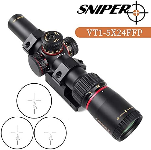 Sniper VT1 5X24FFPL Illuminated Mil Dot Reticle Image