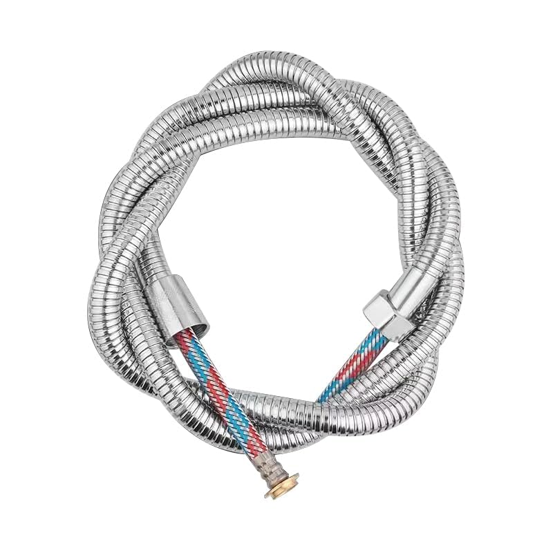 CAROSKI Flexible Stainless Steel Shower Hose Pipe 1.5M with Brass Connector, Leak-Proof & Rust-Resistant Water Supply Pipe for Bathroom, Sink, Basin, Faucet – Hot & Cold Water Compatible