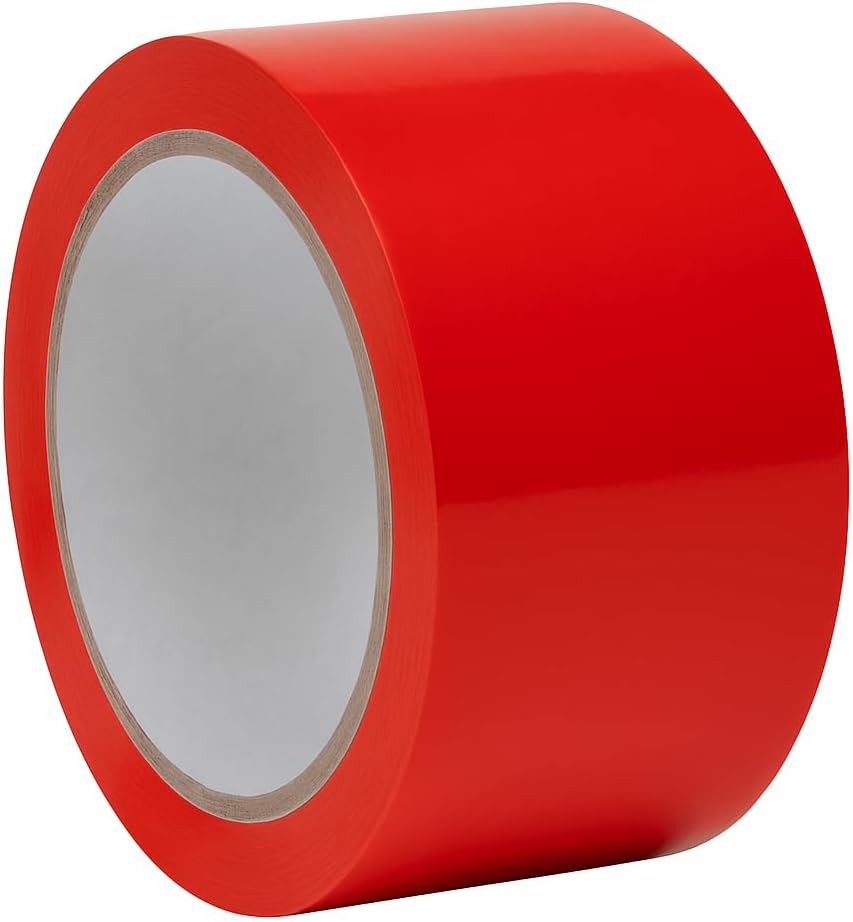 2 Pcs Bright Red Tape (2 Inch Width x 25 Yards Length) Bright Red Color BOPP/Packing/Marking High Strength Adhesive Tape For Packing Parcels, Boxes, Cartons, Postage, Arts And Crafts - 2 Count