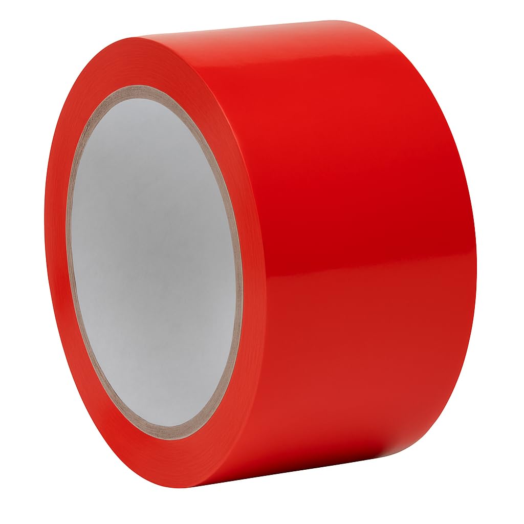 2 Pcs Bright Red Tape (2 Inch Width x 25 Yards Length) Bright Red Color BOPP/Packing/Marking High Strength Adhesive Tape For Packing Parcels, Boxes, Cartons, Postage, Arts And Crafts - 2 Count
