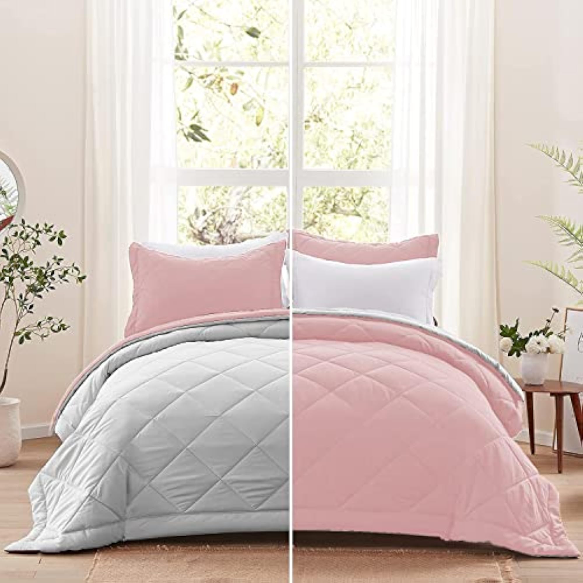 Comforter for Single or Double Bed, 330 GSM Reversible Microfibre