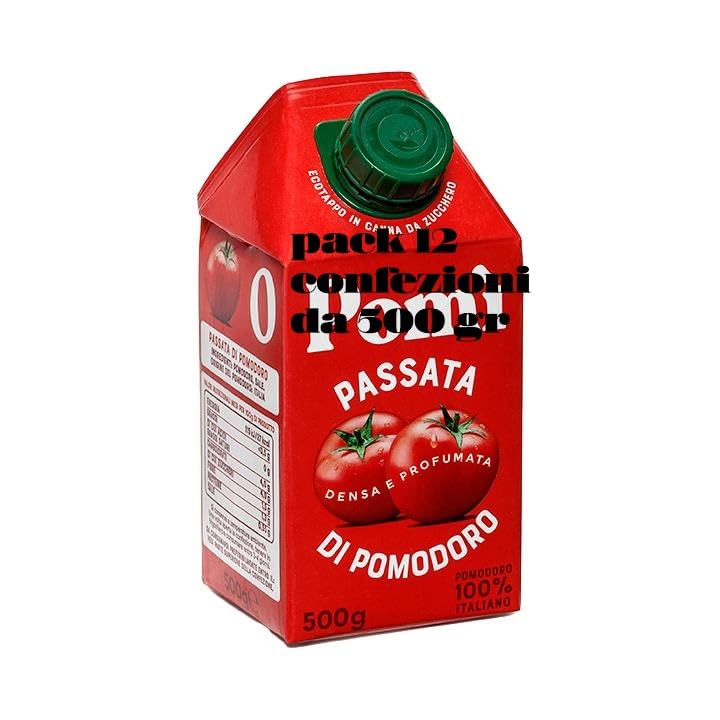 Passata di Pomodoro, Densa e Profumata, Pack 12 brick da 500 gr Scad 2027