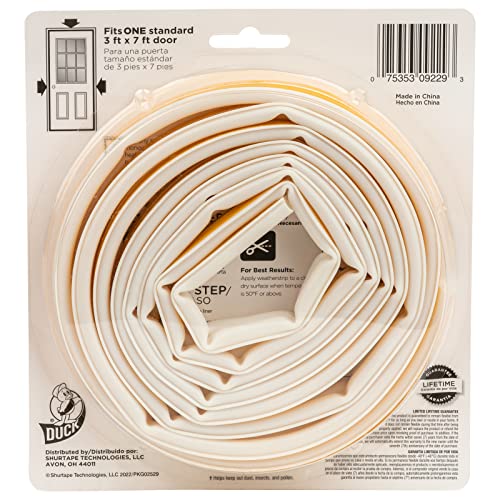 Duck MAX Strength Silicone Weatherstrip Seal, Self-Adhesive Premium Weatherproofing, .3125-Inch x .25-Inch x 17 Feet Long Total, White, 1-Roll, 281209 - Thumbnail 2