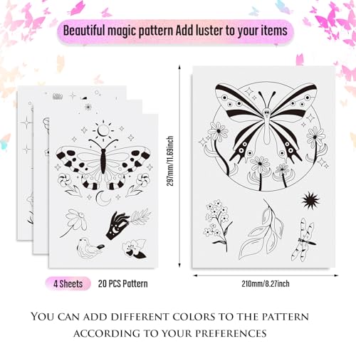 Image of Spritewelry 20 Pcs Butterfly Water Soluble Embroidery Stabilizers, Stick and Stitch Transfer Embroidery Paper Wash Away Adhesive Stabilizers for Hand Sewing Lover Beginners